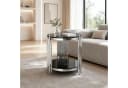 ANYSUN Runder Couchtisch Glas Edelstahl Schwarz Silber Modern Bild 2