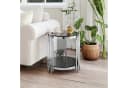 ANYSUN Runder Couchtisch Glas Edelstahl Schwarz Silber Modern Bild 3