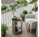 ANYSUN Runder Couchtisch Glas Edelstahl Schwarz Silber Modern Bild 5