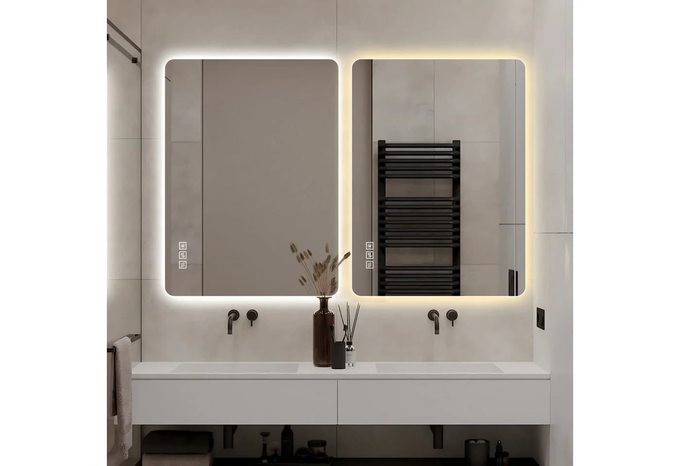 ANYSUN LED Wandspiegel Silber 70x90 cm mit Anti-Beschlag & Touch-Steuerung - Bild 3