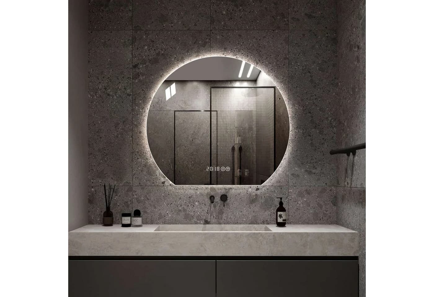 ANYSUN Runder LED Wandspiegel 80 cm Silber Touch Anti-Beschlag - Bild 2