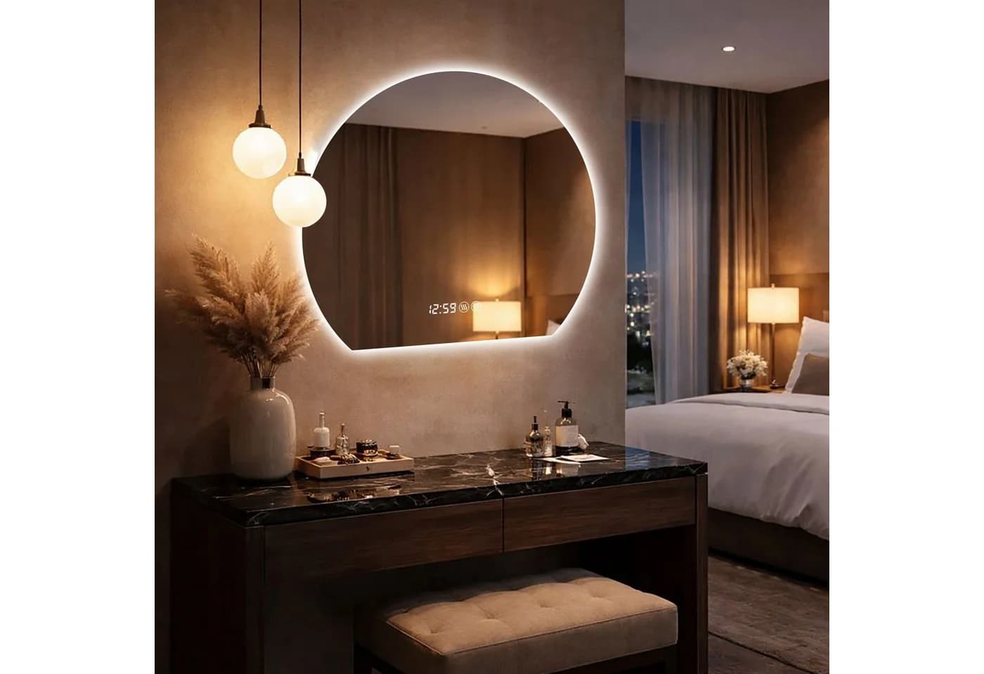 ANYSUN Runder LED Wandspiegel 80 cm Silber Touch Anti-Beschlag - Bild 3