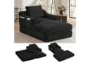 ANYSUN Cord-Schlafsofa Schwarz 2-in-1 Bodensofa mit Schaumstoffpolsterung Bild 2