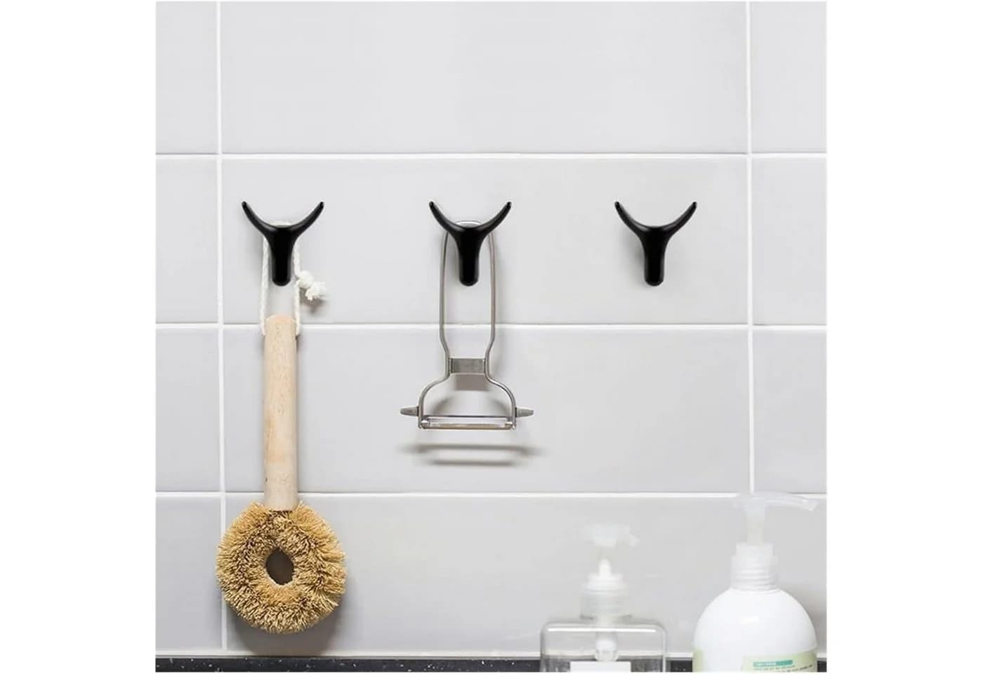 Forrlite Kleiderhaken Wandhaken 5er-Pack Schwarz