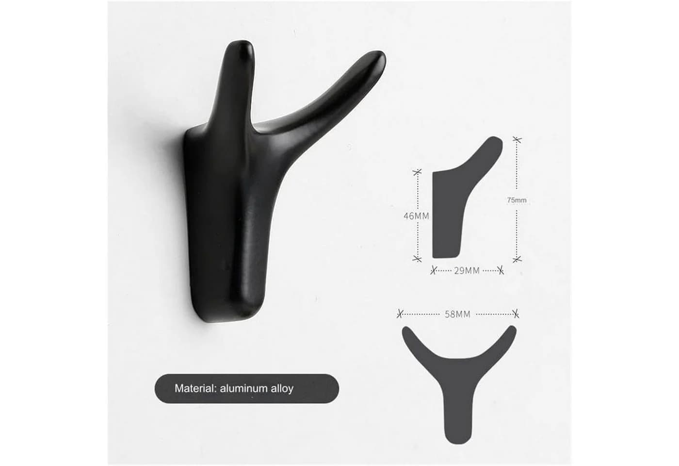 Forrlite Kleiderhaken Wandhaken 5er-Pack Schwarz - Bild 3