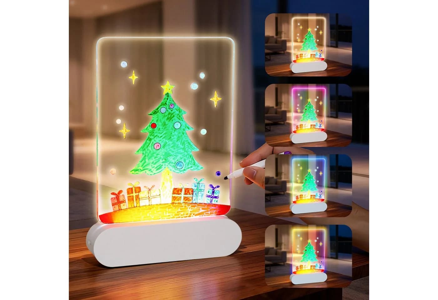 Fanttik Zaubertafel LED Zeichenbrett für Kinder, 7 Farbenstifte & 10 Story-Malvorlagen - Bild 2