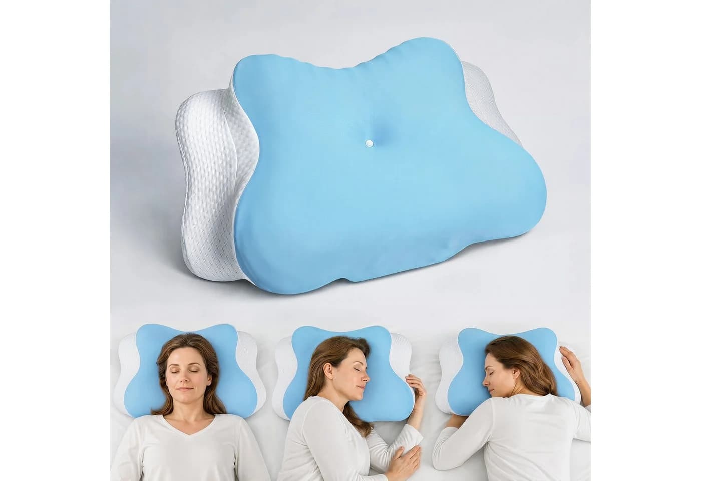 ANYSUN Nackenstützkissen Orthopädisch Hellblau - Bild 2