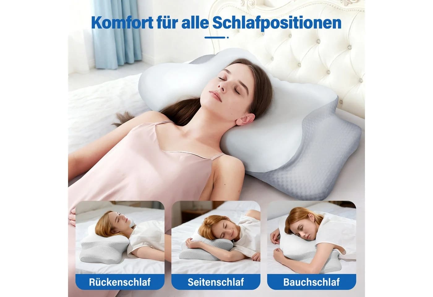 ANYSUN Nackenstützkissen Orthopädisches Kissen 100% Polyurethan 87% Nylon 13% Spandex