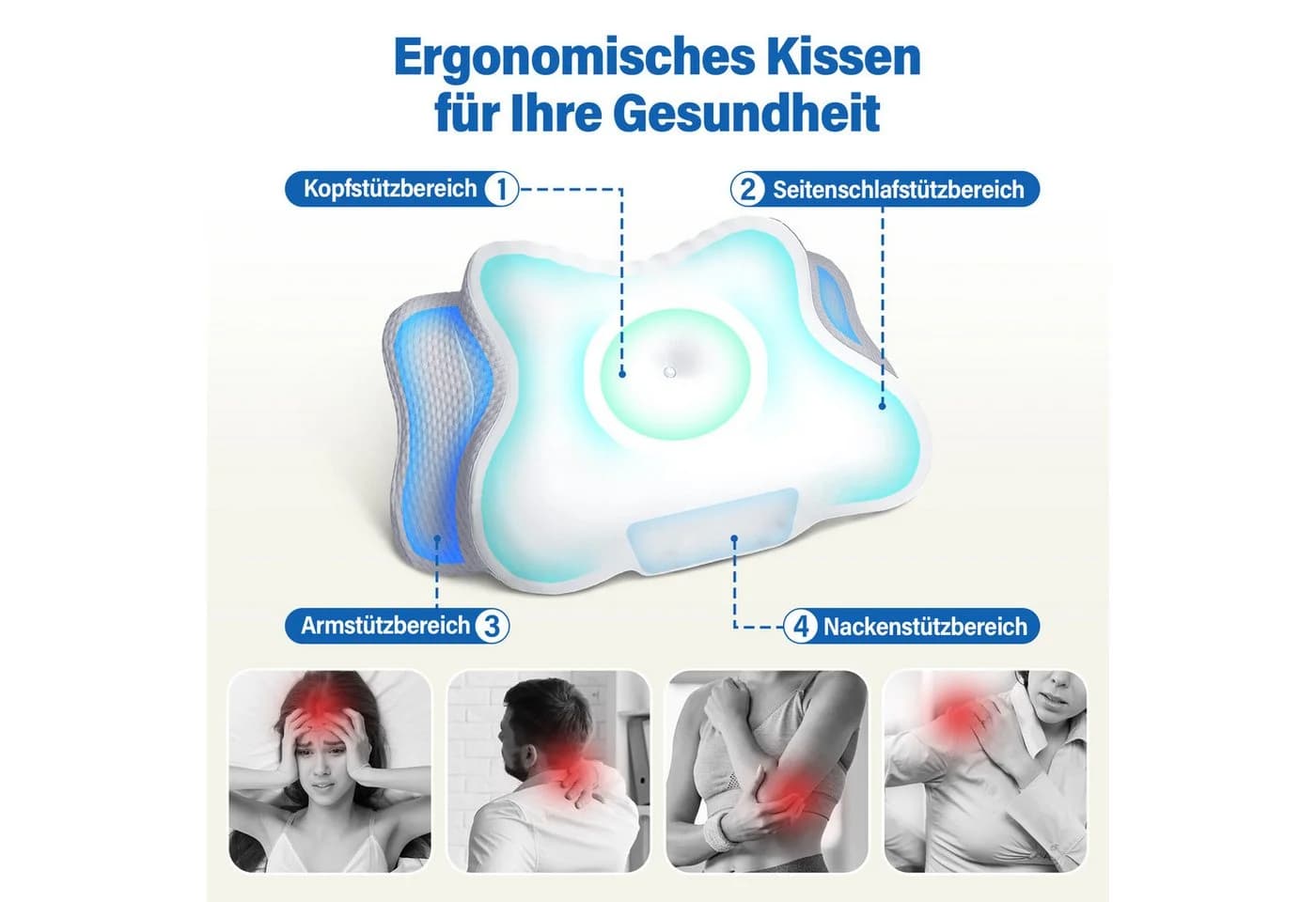 ANYSUN Nackenstützkissen Orthopädisches Kissen 100% Polyurethan 87% Nylon 13% Spandex - Bild 4