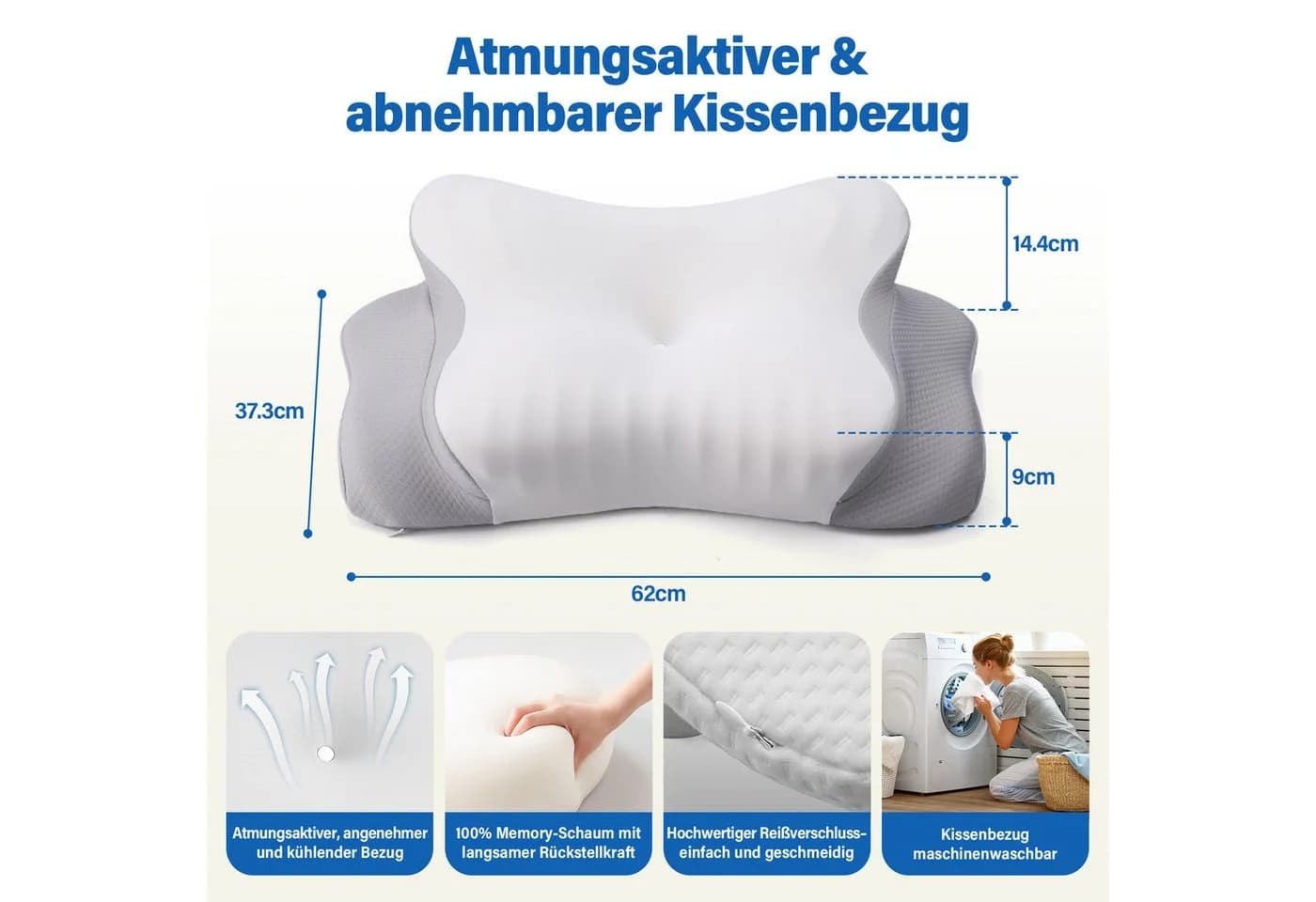 ANYSUN Nackenstützkissen Orthopädisches Kissen 100% Polyurethan 87% Nylon 13% Spandex - Bild 5