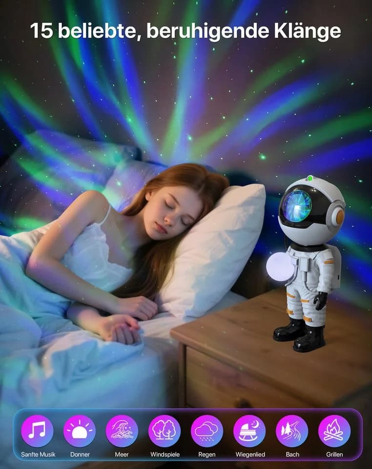 Nachtlicht und Projektor mit 29 Farben und Astronauten-Stil - Bild 3