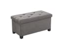 ANYSUN Sitzbank mit Stauraum, gepolsterter Sitzhocker bis 300 kg, Holzbeine, 88 L, Leinenoptik Bild 2