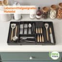 Lifewit Besteckeinsatz Erweiterbarer Besteckkasten mit herausnehmbarem Messerblock (2 St) Schwarz Bild 5