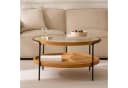 Cagnolier Runder Couchtisch mit Glasplatte und Stauraum Bild 2