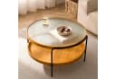 Cagnolier Runder Couchtisch mit Glasplatte und Stauraum Bild 4