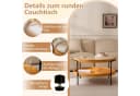 Cagnolier Runder Couchtisch mit Glasplatte und Stauraum Bild 5