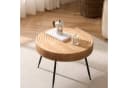 Cagnolier Couchtisch Rund Kiefernholz Schwarz Metallbeine Bild 4