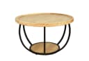 Cagnolier Runder Couchtisch Ø80 cm Holz Modern Beige Bild 3