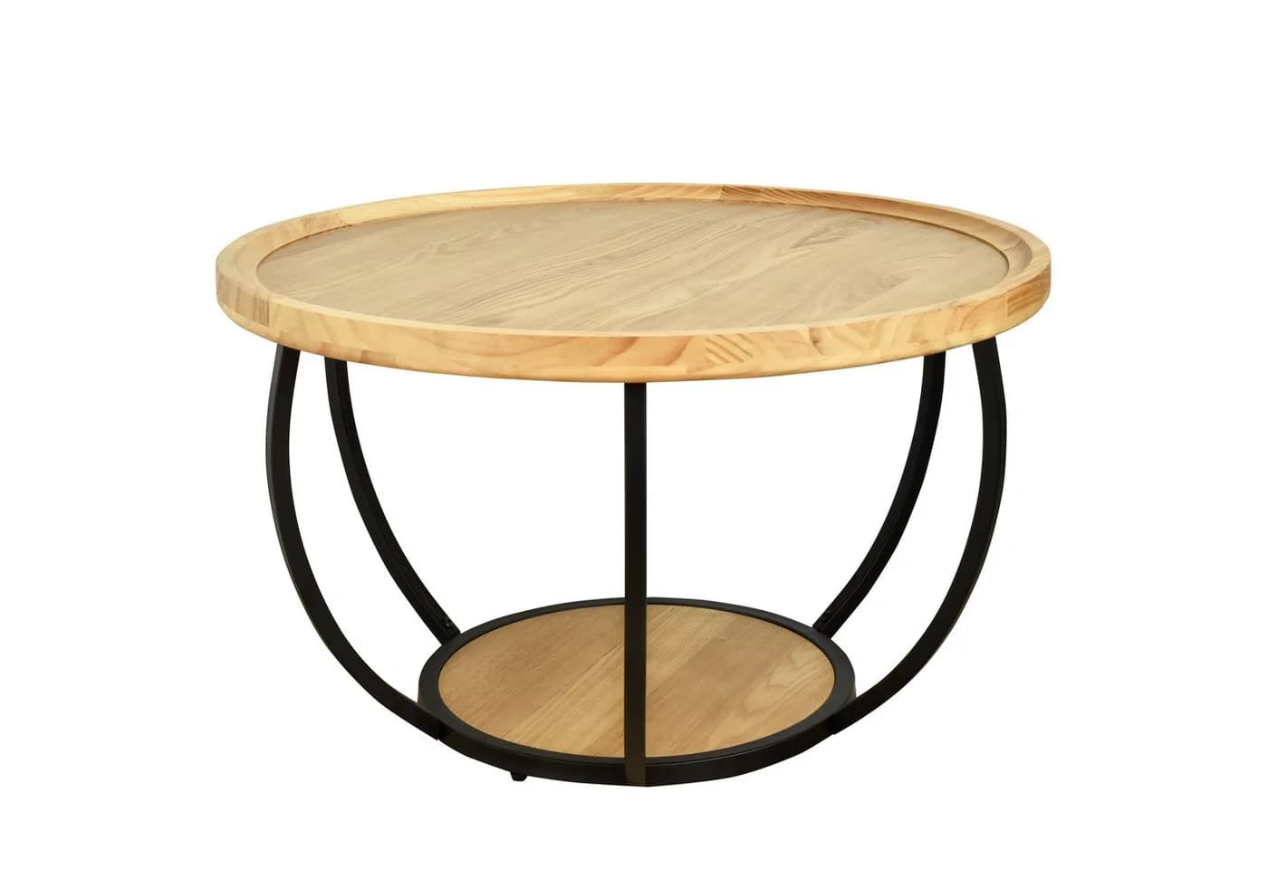 Cagnolier Runder Couchtisch Ø80 cm Holz Modern Beige - Bild 3