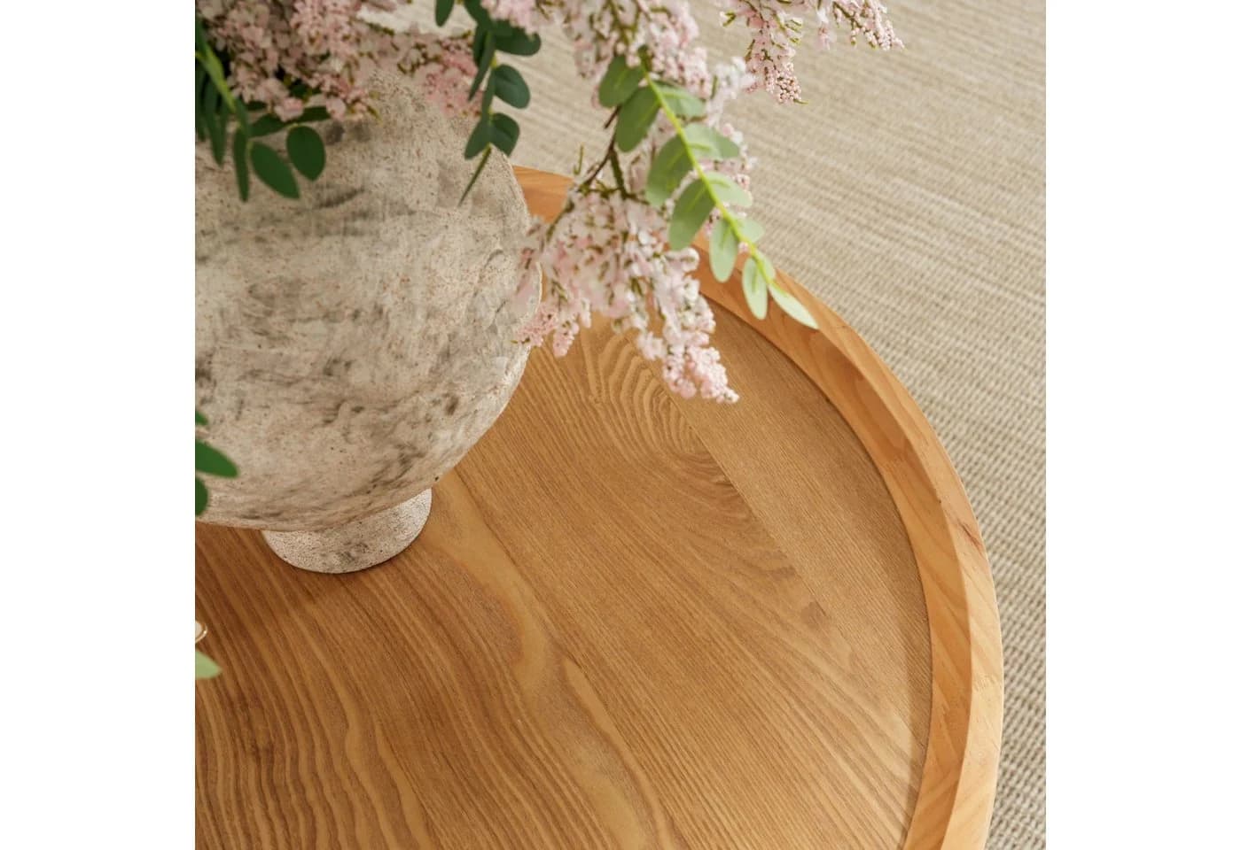 Cagnolier Runder Couchtisch Ø80 cm Holz Modern Beige - Bild 4
