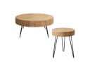 Cagnolier Couchtisch 2er Set Rund Holz Schwarze Metallbeine Bild 3
