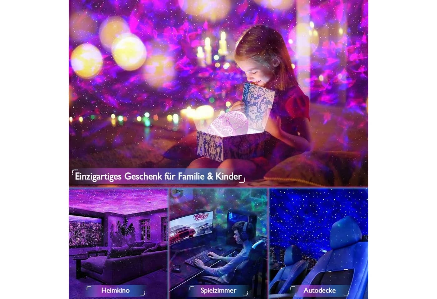 Fanttik LED-Sternenhimmel Projektor mit Musikplayer und Fernbedienung - Bild 5