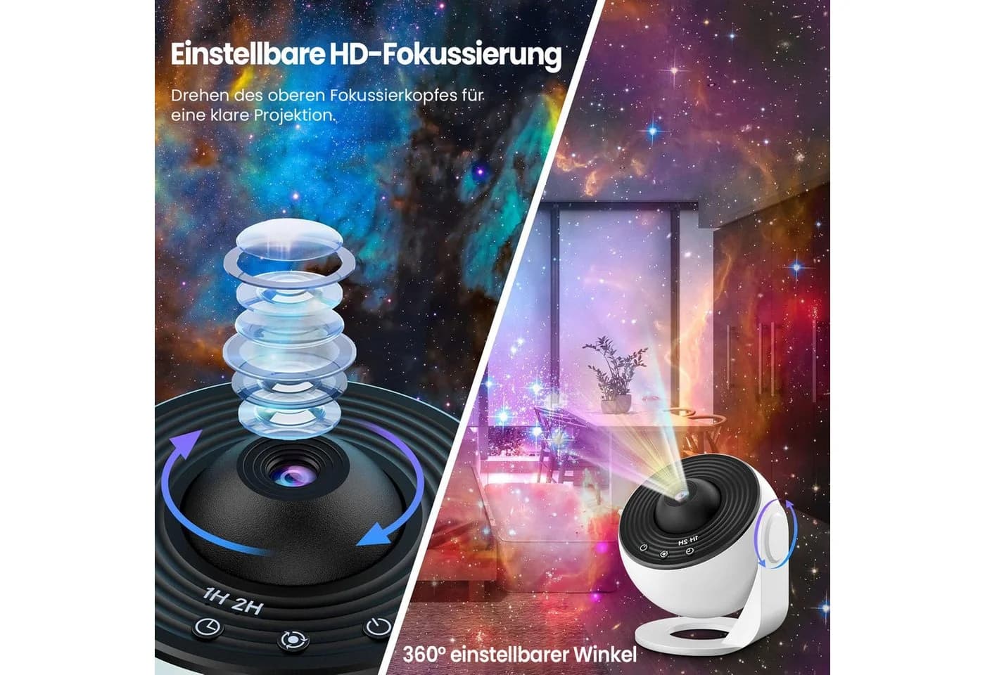 Fanttik LED-Sternenhimmel 13-in-1 Planetarium Galaxie Projektor Weiß