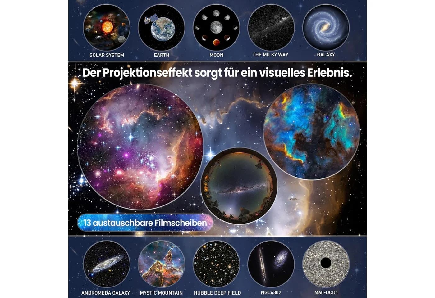 Fanttik LED-Sternenhimmel 13-in-1 Planetarium Galaxie Projektor Schwarz/Weiß - Bild 4