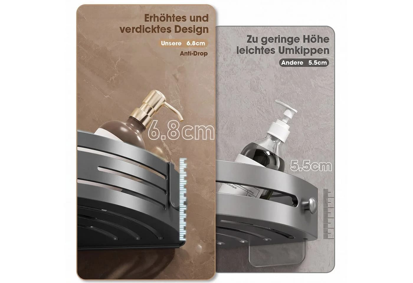 Fanttik Duschregal ohne Bohren Grau - Bild 3