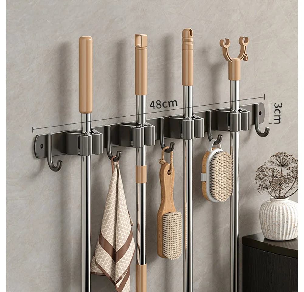 Fanttik Wandhaken Besenhalterung 4 Halter 5 Haken Edelstahl