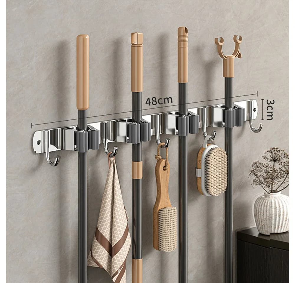 Fanttik Wandhaken Besenhalterung 4 Halter 5 Haken Edelstahl