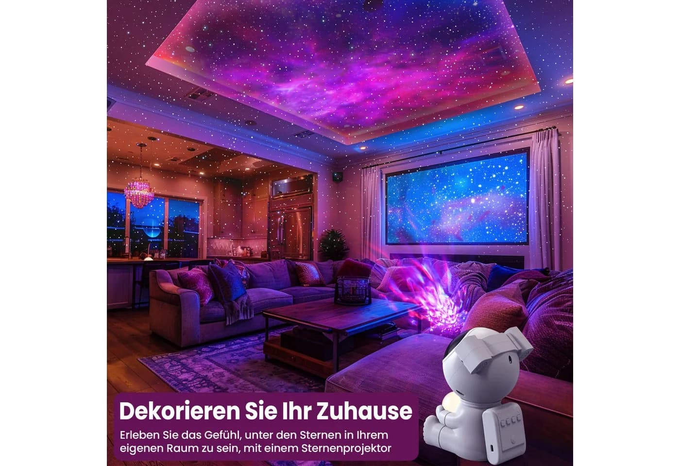 Nachtlicht Astronaut Galaxy Nebula LED