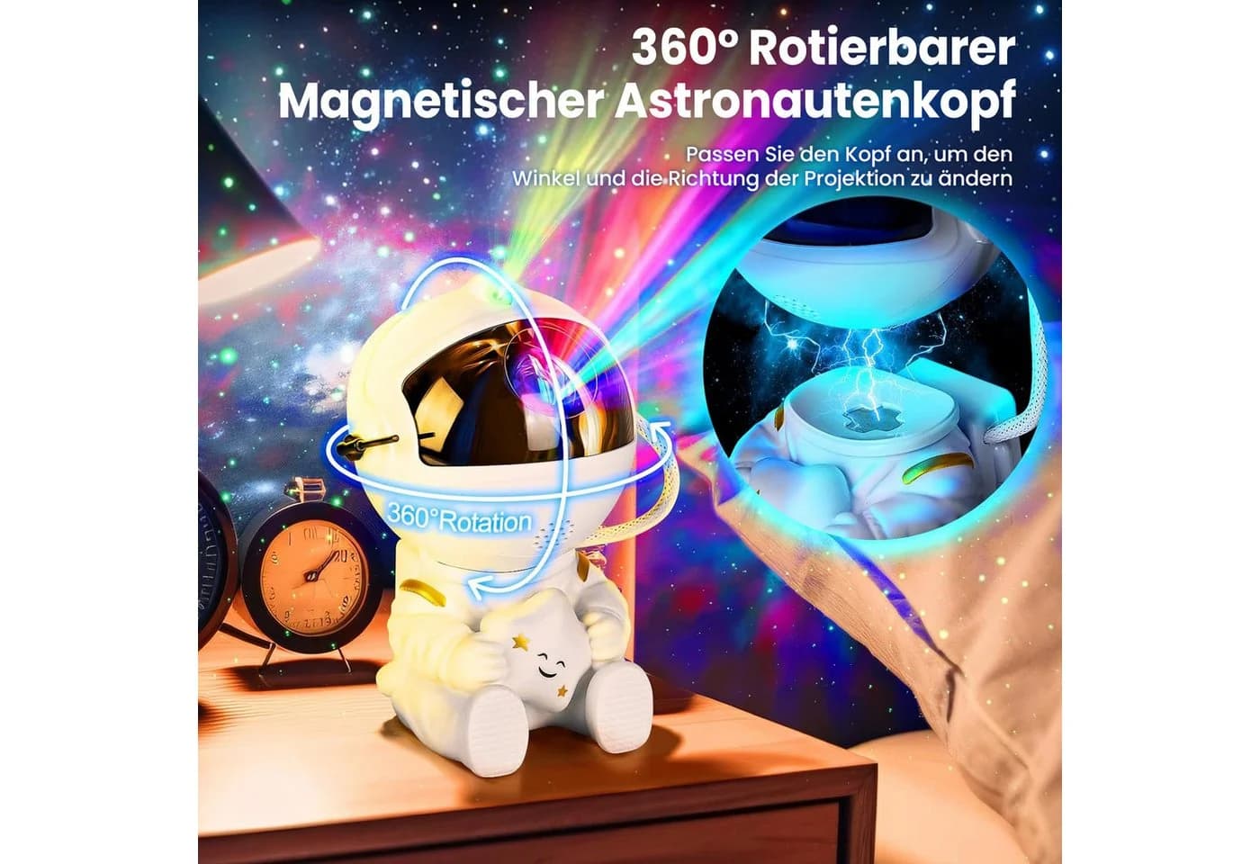 Fanttik Astronauten Galaxie Projektor LED Sternenhimmel Weiß - Bild 3