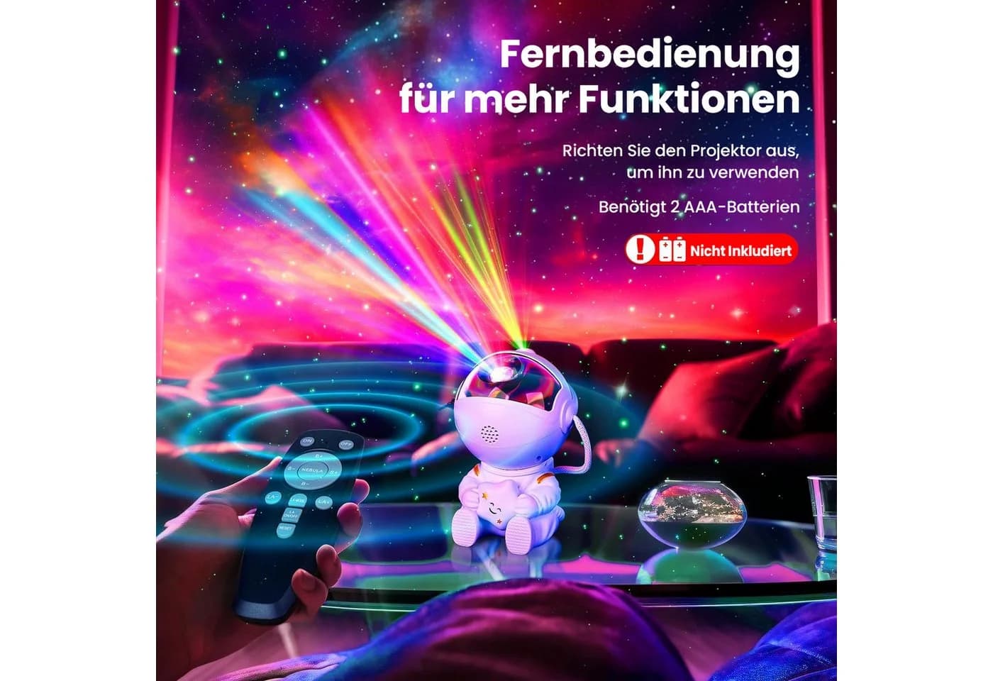 Fanttik Astronauten Galaxie Projektor LED Sternenhimmel Weiß - Bild 4