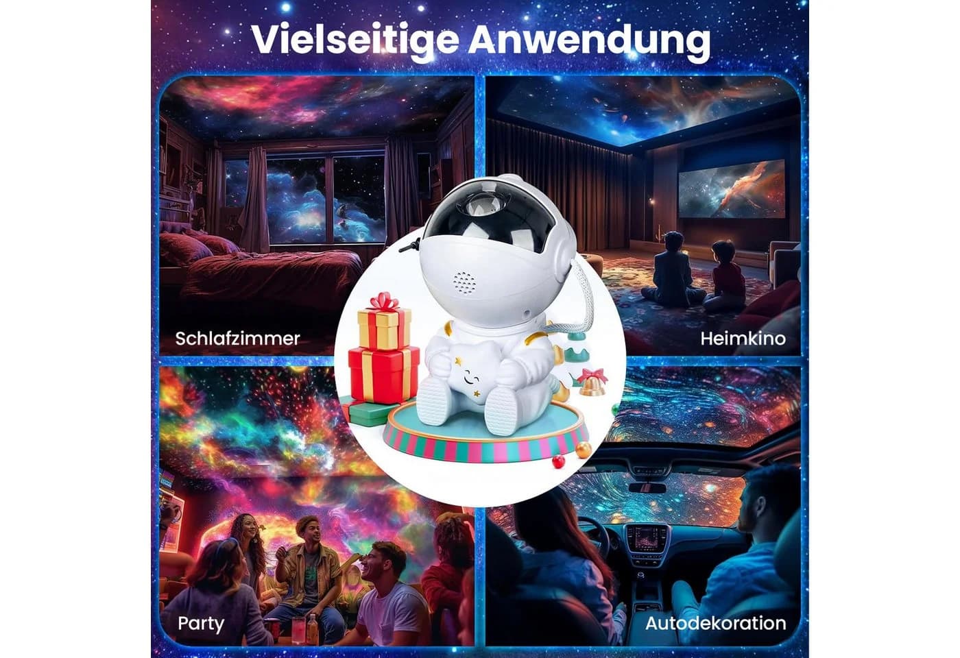 Fanttik Astronauten Galaxie Projektor LED Sternenhimmel Weiß - Bild 5