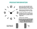 MOPUEA DIY Wanduhr 80-120cm 3D Acryl Spiegel Lautlos Bild 1