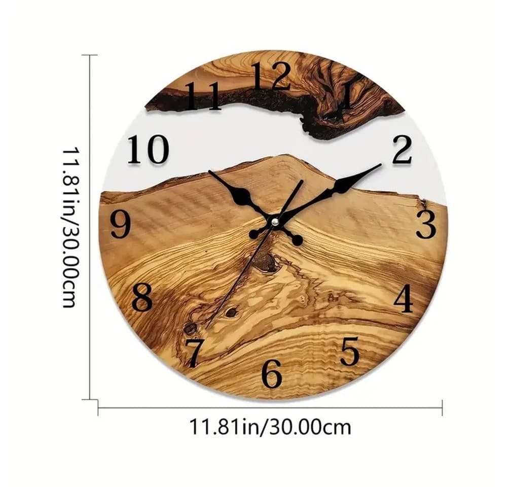 MOPUEA Wanduhr 30cm Transparent Gehärtetes Glas Rahmenlos