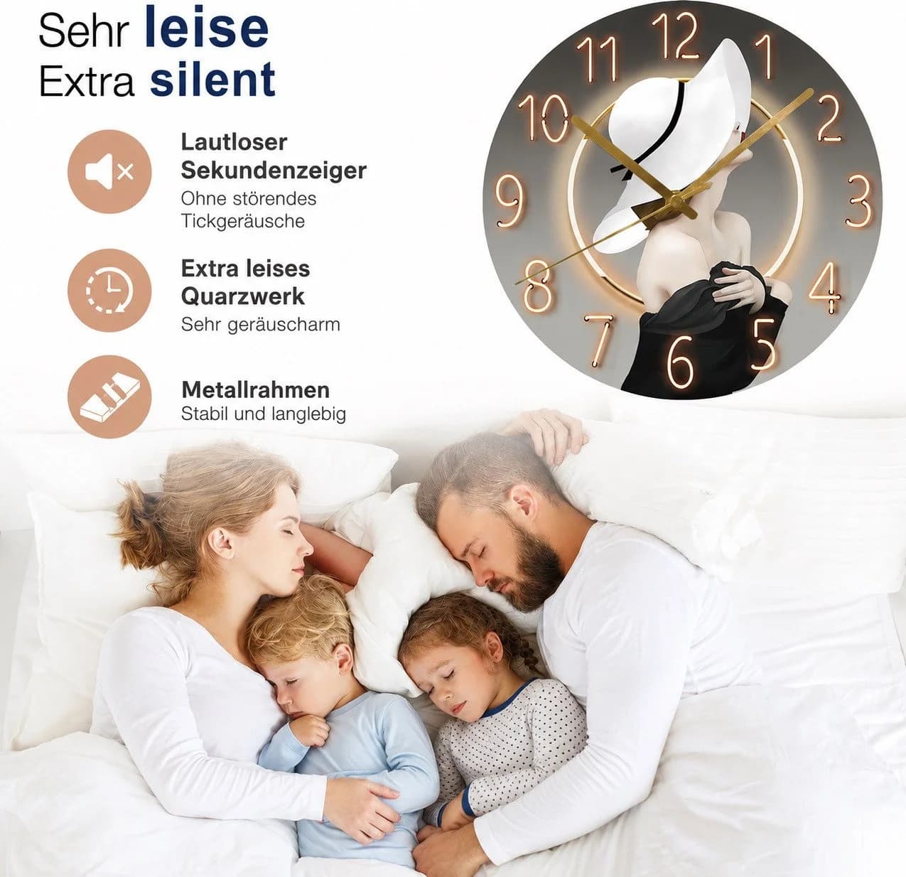 MOPUEA Wanduhr Modern Glas Transparent 30cm - Bild 3