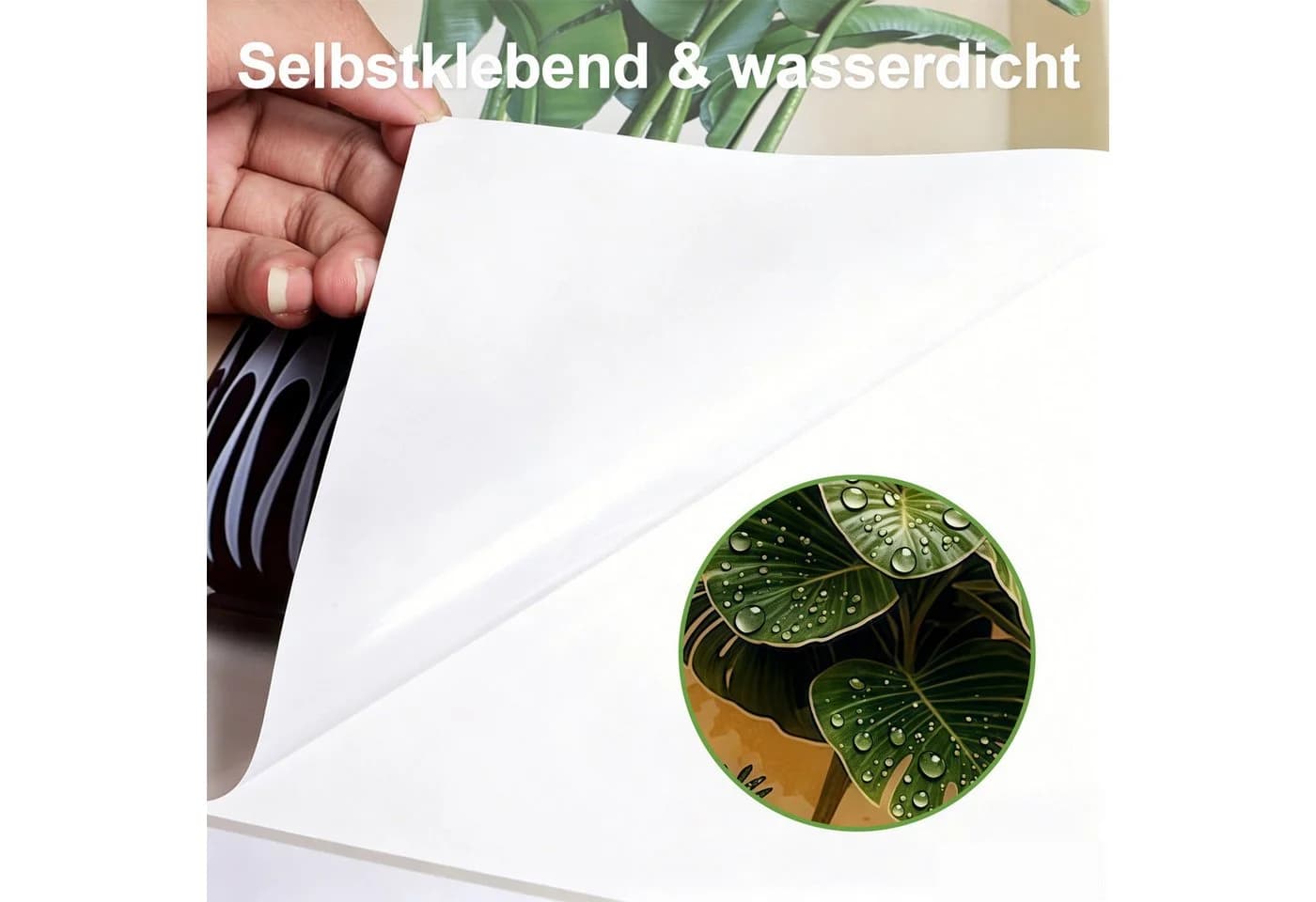 MOPUEA Wandsticker 3 Stück Pflanzen-Wandaufkleber 3D Grün - Bild 3