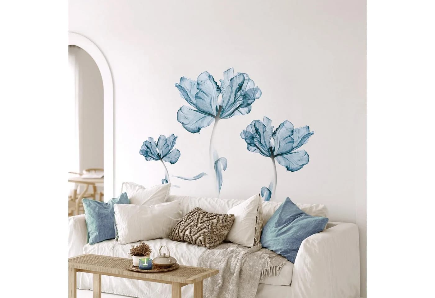 MOPUEA Wandtattoo Lotus 110x80cm Blau Dekorativer Wandaufkleber - Bild 2