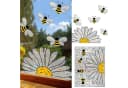 MOPUEA Fenstersticker Bienen Blumen Bunt Doppelseitig Wiederverwendbar Bild 1