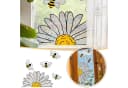 MOPUEA Fenstersticker Bienen Blumen Bunt Doppelseitig Wiederverwendbar Bild 2