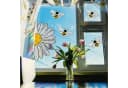 MOPUEA Fenstersticker Bienen Blumen Bunt Doppelseitig Wiederverwendbar Bild 5