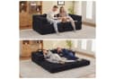 Leawin 2-Sitzer Schlafsofa Schwarz Cord mit Schlaffunktion Bild 1