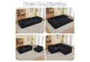 Leawin Schlafsofa Schwarz Cord Modulares Sofa mit Bettfunktion Bild 3
