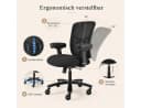 Leawin Bürostuhl ergonomisch 200kg Belastbarkeit Schwerlaststuhl Schwarz Bild 3