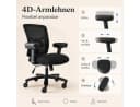 Leawin Bürostuhl ergonomisch 200kg Belastbarkeit Schwerlaststuhl Schwarz Bild 4