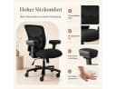 Leawin Bürostuhl ergonomisch 200kg Belastbarkeit Schwerlaststuhl Schwarz Bild 5