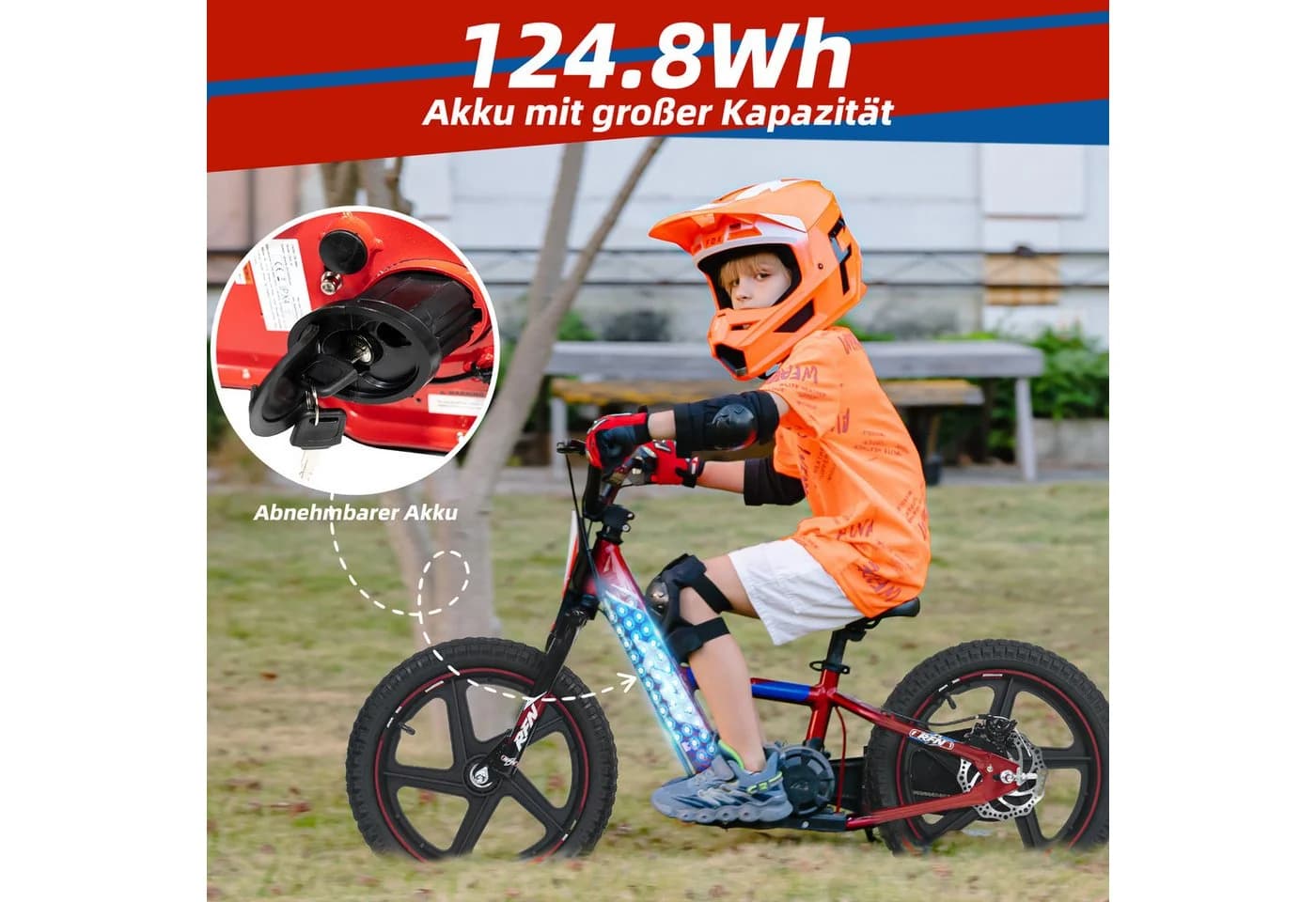 Vankel Elektro-Kindermotorrad DNA 16 250W 16 Zoll E-Laufrad Schwarz - Bild 4