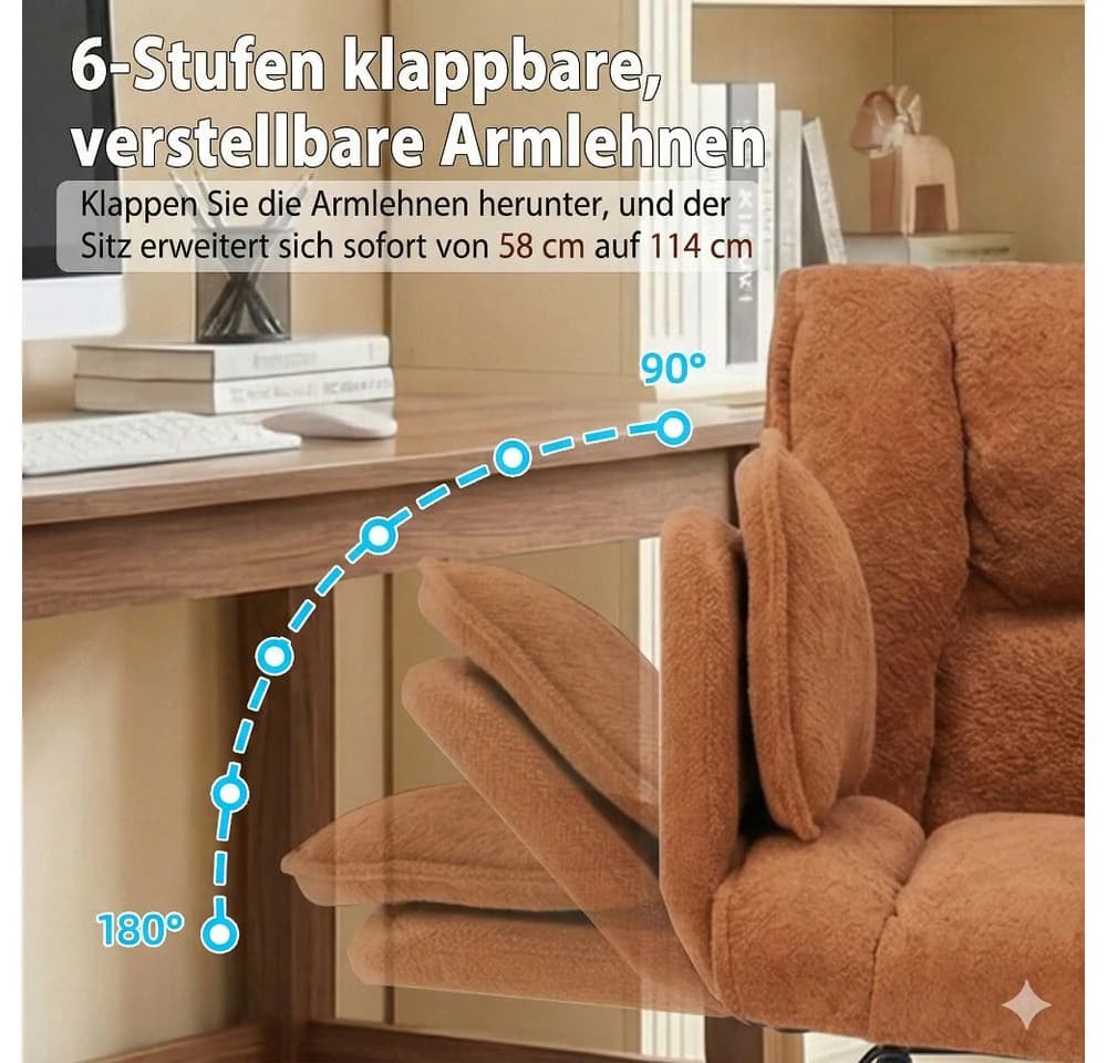 Leawin Bürostuhl Ergonomisch mit Air-Lordosenstütze & Klapparmlehnen - Bild 5